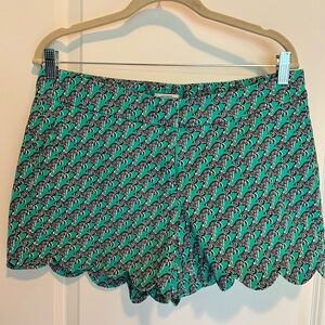 Crown & Ivy High Waist Shorts in Teal and Black